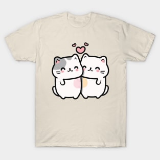 Cute cat couple valentine T-Shirt